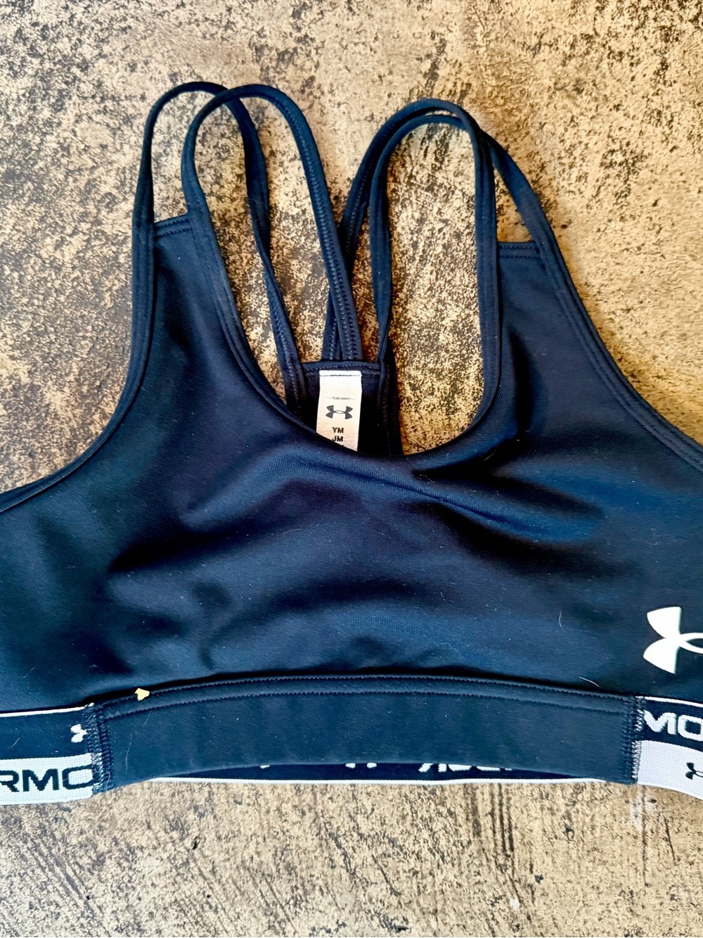 Under Armour Black Racerback Sports Bra with Branded Band